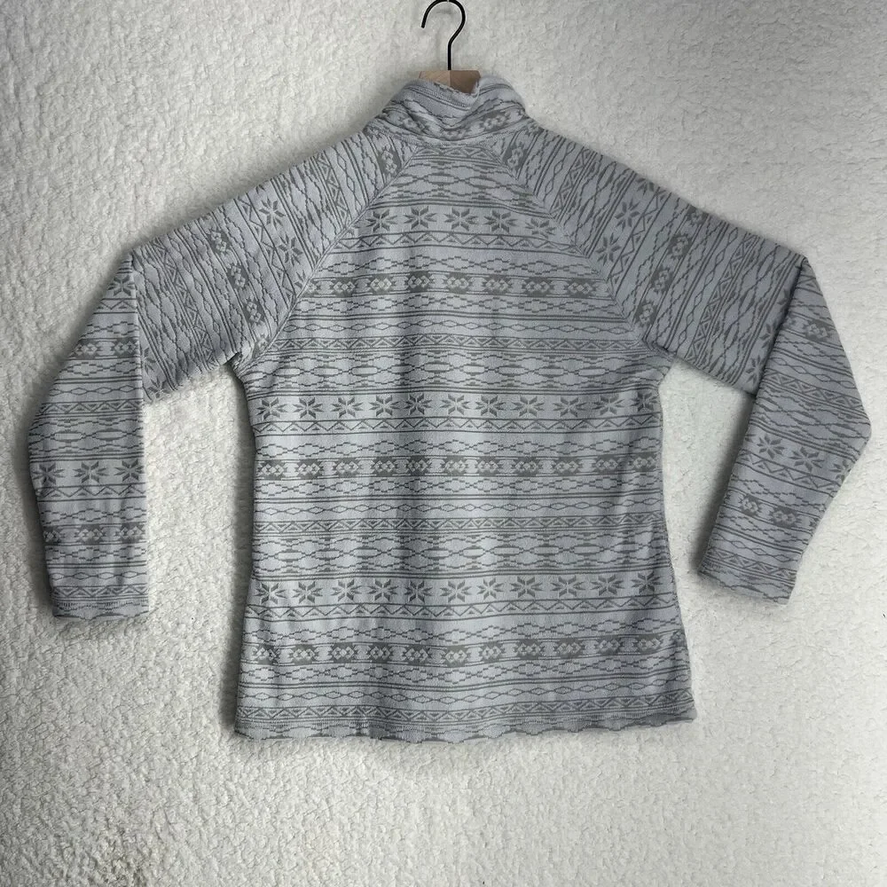EDDIE BAUER Womens Aztec Southwest Pattern Quarter Zip Fleece Pullover Size L - Picture 5 of 9